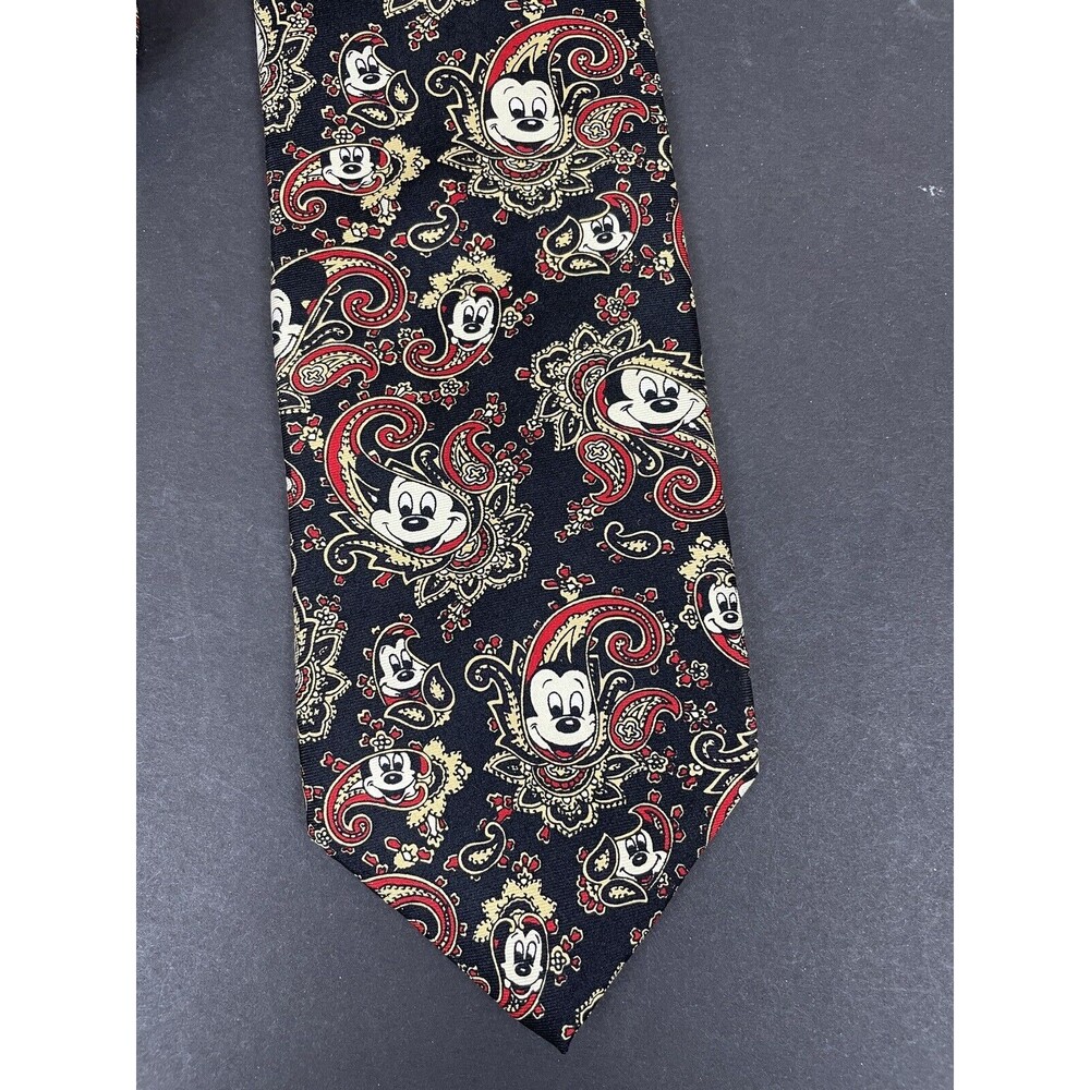 Balancine Tie Works Disney Mickey Mouse Paisley Necktie 4” X 57” 100% Silk USA